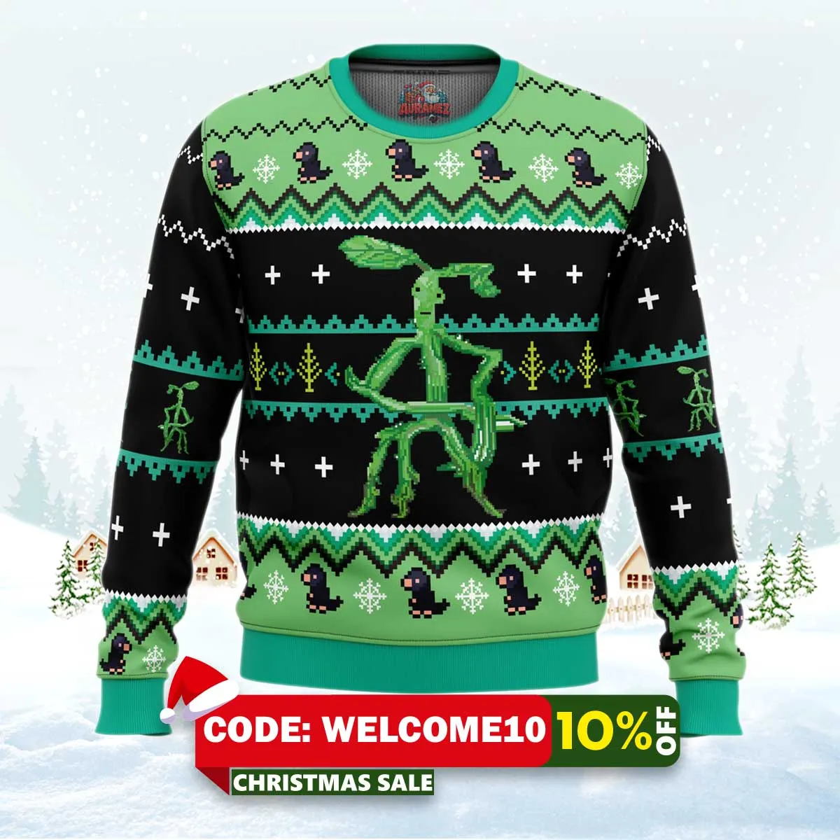 bowtruckle fantastic beasts ugly christmas sweater 1 bowtruckle fantastic beasts ugly christmas sweater 1