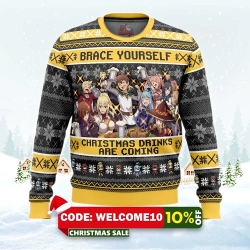 brace yourself konosuba ugly christmas sweater 1