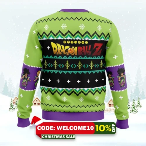 broly dragon ball z ugly christmas sweater 2
