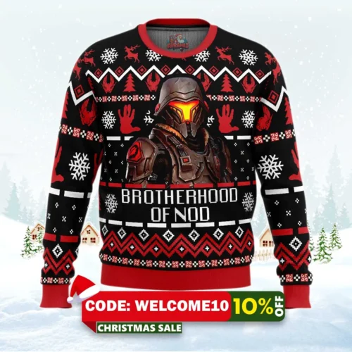 brotherhood of nod command and conquer ugly christmas sweater 1