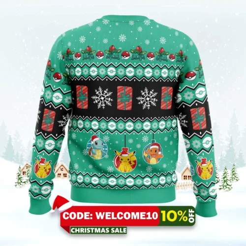 bulbasaur i choose you pokemon ugly christmas sweater 2