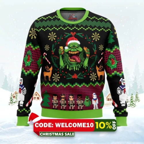 bustin christmas ghostbusters ugly christmas sweater 1