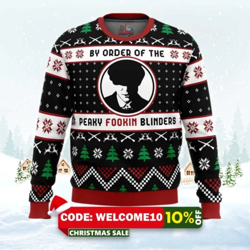 by the order of the peaky blinders peaky blinders ugly christmas sweater 1