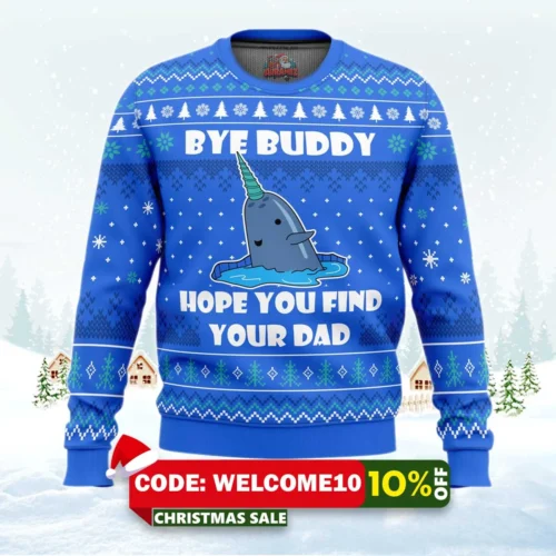 bye buddy elf ugly christmas sweater 1