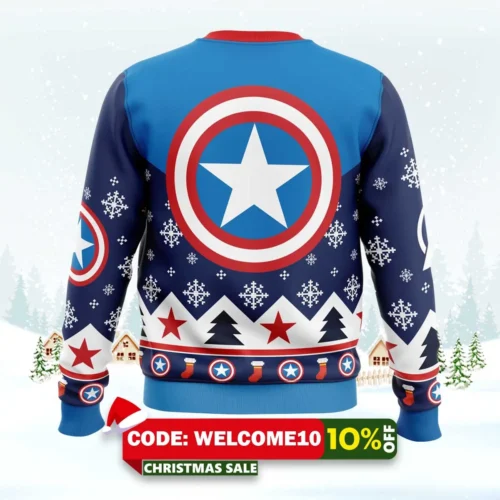 Captain America Ugly Christmas Sweater 1 captain america ugly christmas sweater 2