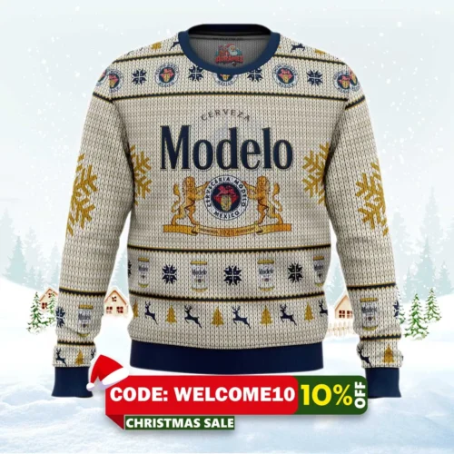 cerveza modelo ugly christmas sweater 1