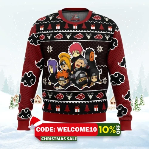 chibi akatsuki naruto ugly christmas sweater 1