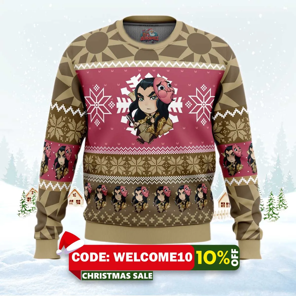 chibi christmas haganezuka hotaru ugly christmas sweater 1 chibi christmas haganezuka hotaru ugly christmas sweater 1