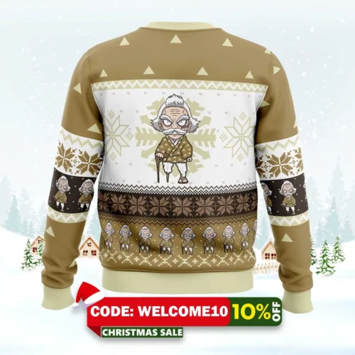 Chibi Christmas Jigoro Kuwajima Ugly Christmas Sweater 1 chibi christmas jigoro kuwajima ugly christmas sweater 2