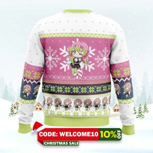 Chibi Christmas Mitsuri Kanroji Ugly Christmas Sweater 1 chibi christmas mitsuri kanroji ugly christmas sweater 2