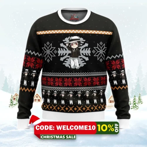 chibi christmas muzan kibutsuji ugly christmas sweater 1