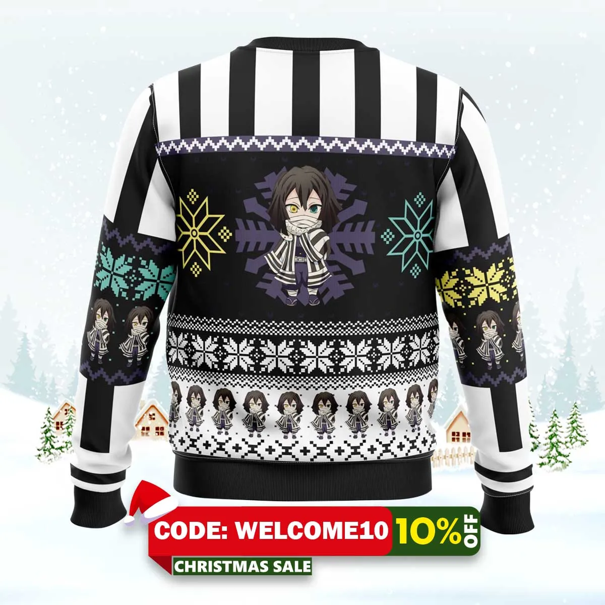 chibi christmas obanai iguro ugly christmas sweater 2 chibi christmas obanai iguro ugly christmas sweater 2