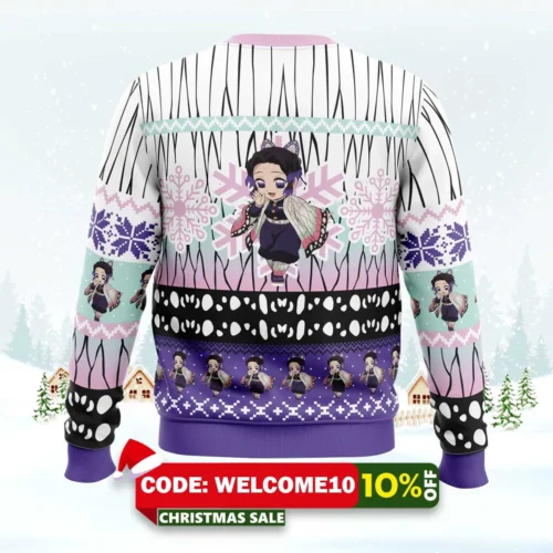 Chibi Christmas Shinobu Kocho Ugly Christmas Sweater 1 chibi christmas shinobu kocho ugly christmas sweater 2