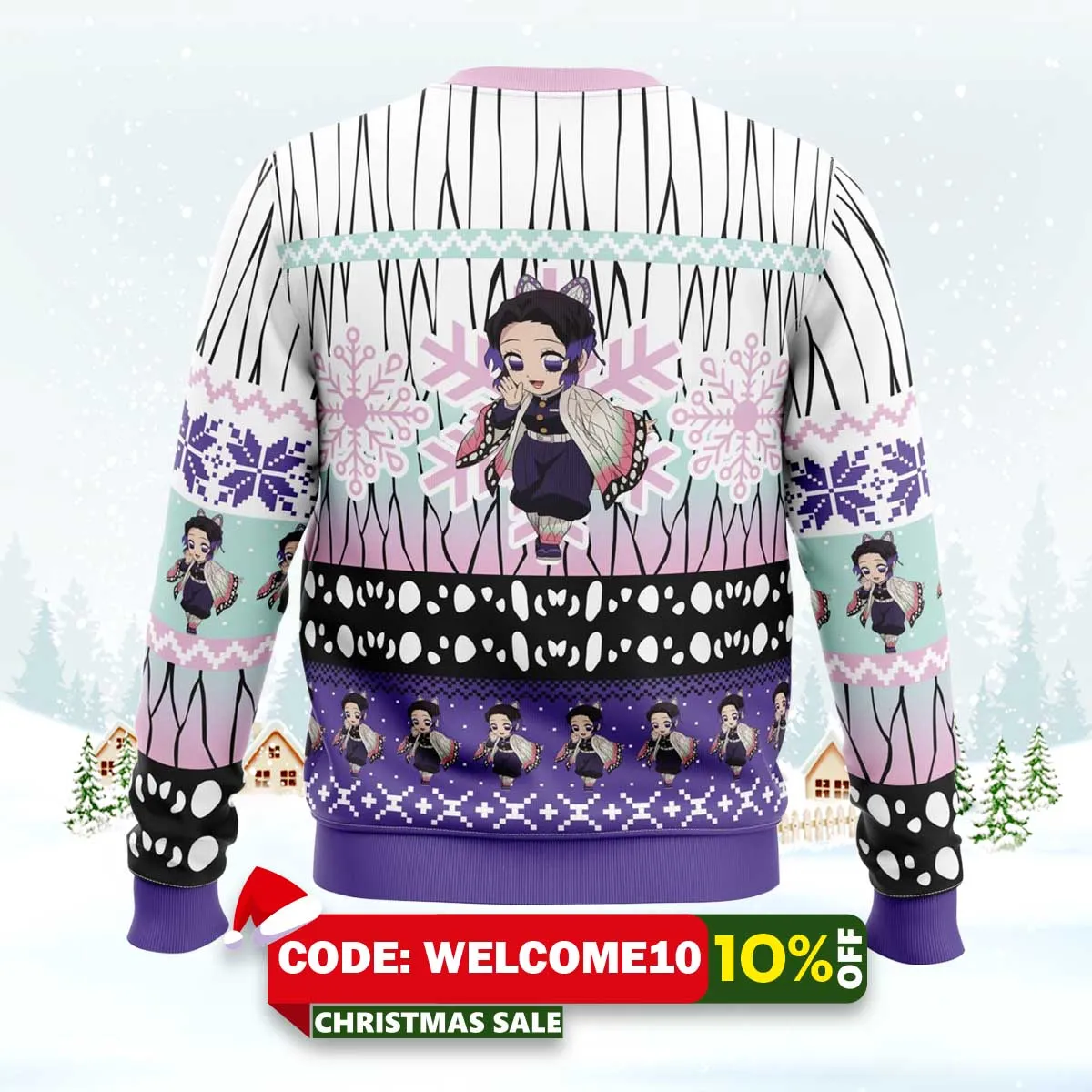 chibi christmas shinobu kocho ugly christmas sweater 2 chibi christmas shinobu kocho ugly christmas sweater 2