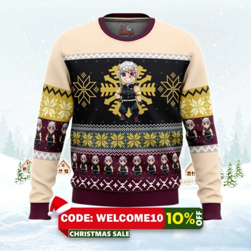 chibi christmas tengen uzui ugly christmas sweater 1