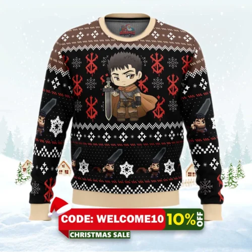 chibi guts berserk ugly christmas sweater 1
