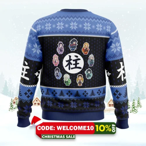 Chibi Hashira Demon Slayer Ugly Christmas Sweater 1 chibi hashira demon slayer ugly christmas sweater 2