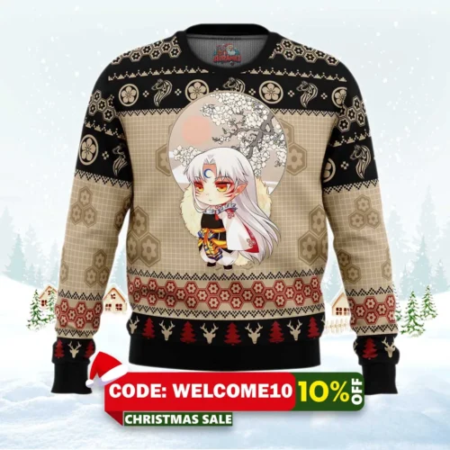 chibi seshomaru inuyasha ugly christmas sweater 1