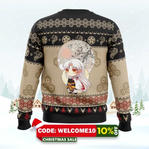 chibi seshomaru inuyasha ugly christmas sweater 2