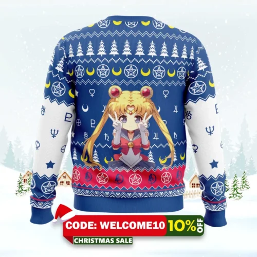 chibi usagi tsukino sailor moon ugly christmas sweater 2