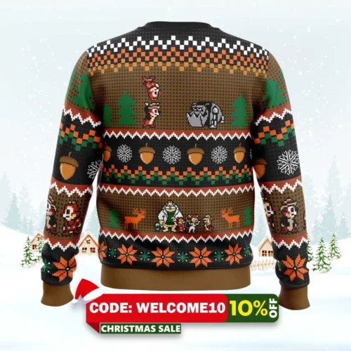 chip 'n dale christmas rangers ugly christmas sweater 2