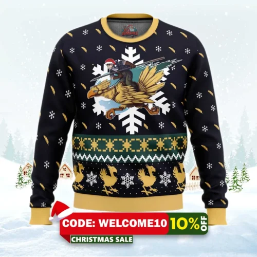chocobo christmas final fantasy ugly christmas sweater 1