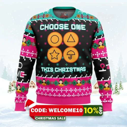 choose one this christmas squid game christmas sweater 1