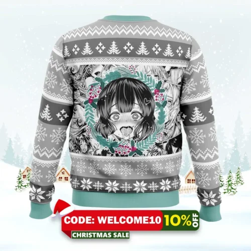 christmas anime ahegao ugly christmas sweater 2