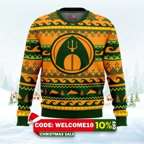 christmas aquaman dc comics ugly christmas sweater 1