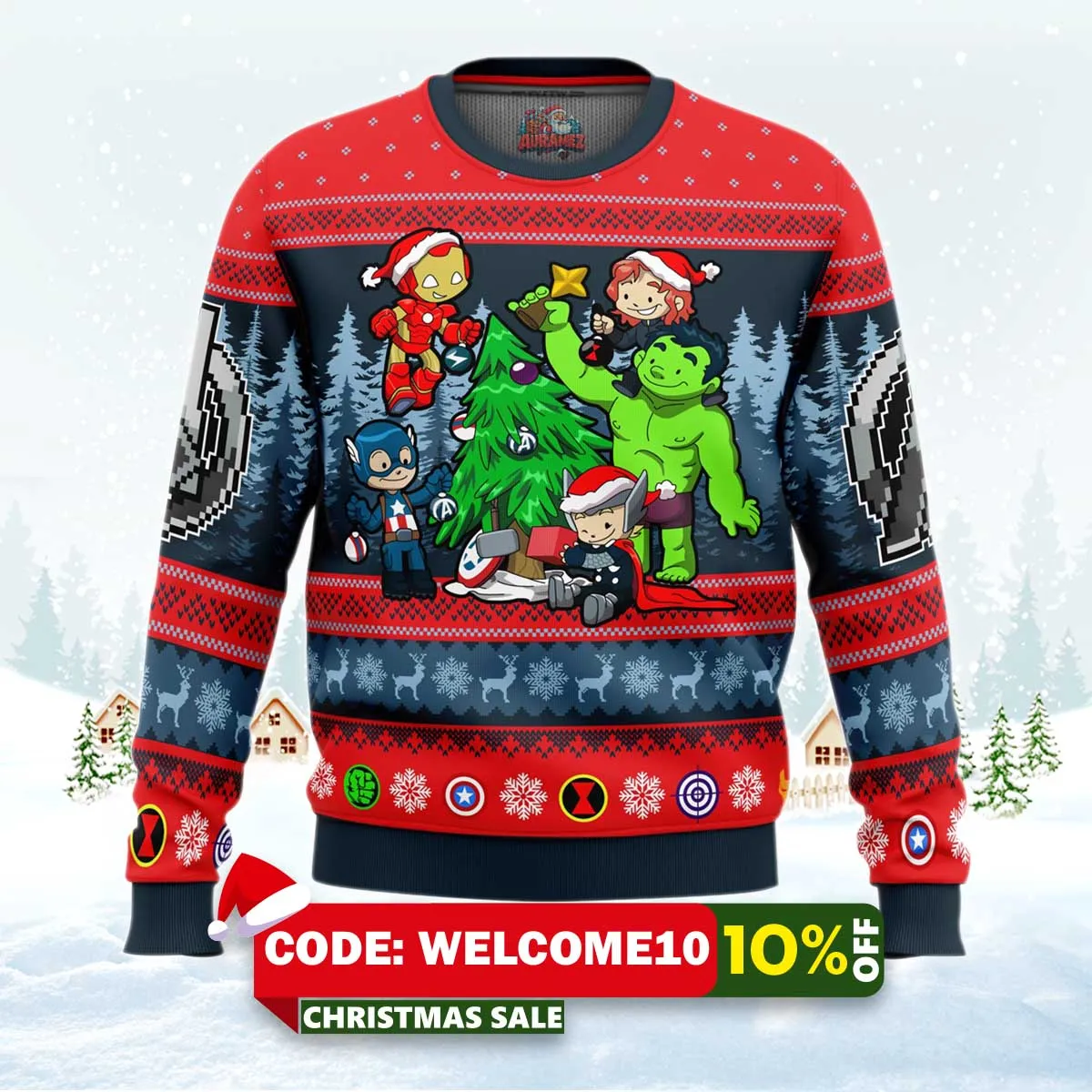 christmas avengers chibi marvel comics ugly christmas sweater 1 christmas avengers chibi marvel comics ugly christmas sweater 1