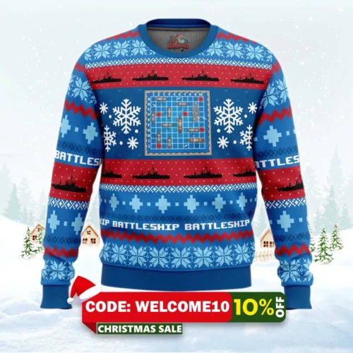 christmas battleship board games ugly christmas sweater 1