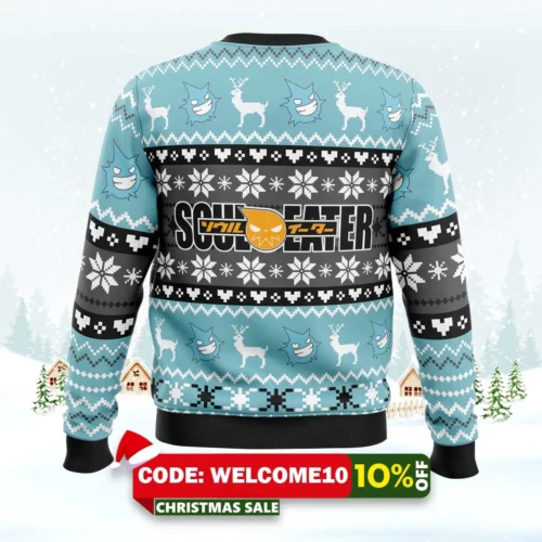 christmas black star soul eater ugly christmas sweater 2