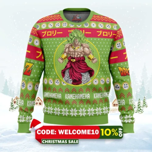 christmas broly dragon ball z ugly christmas sweater 1