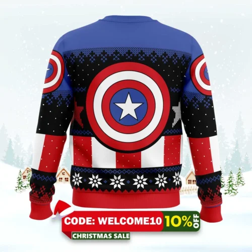 christmas captain america marvel comics ugly christmas sweater 2