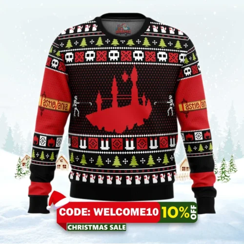 christmas castlevania ugly christmas sweater 1