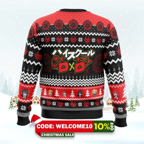 christmas characters high school dxd ugly christmas sweater 2