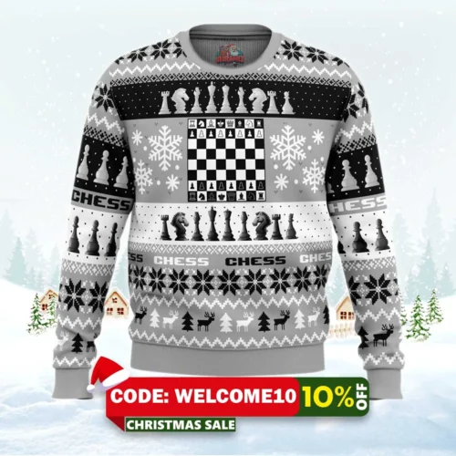 christmas chess board games ugly christmas sweater 1
