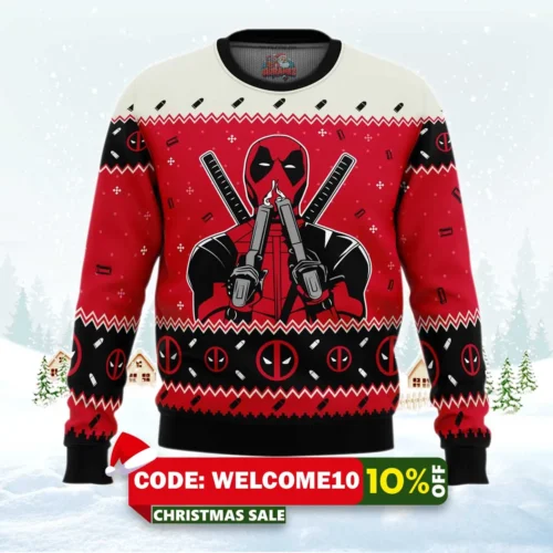 christmas deadpool marvel comics ugly christmas sweater 1