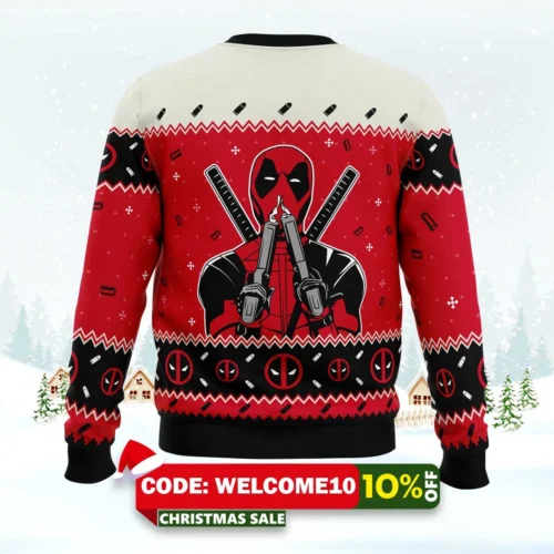 christmas deadpool marvel comics ugly christmas sweater 2