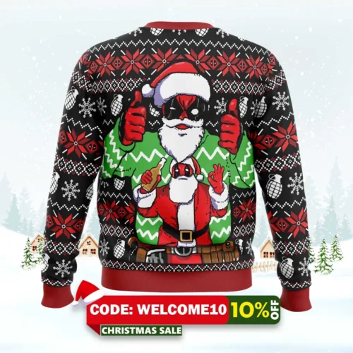 christmas deadpool marvel ugly christmas sweater 2