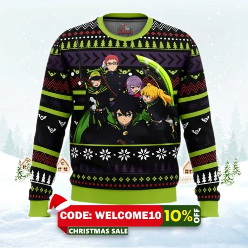 christmas demon army seraph of the end ugly christmas sweater 1