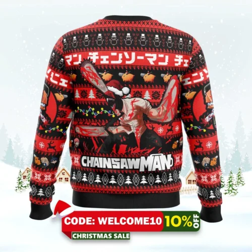 Christmas Denji Chainsaw Man Ugly Christmas Sweater 1 christmas denji chainsaw man ugly christmas sweater 2