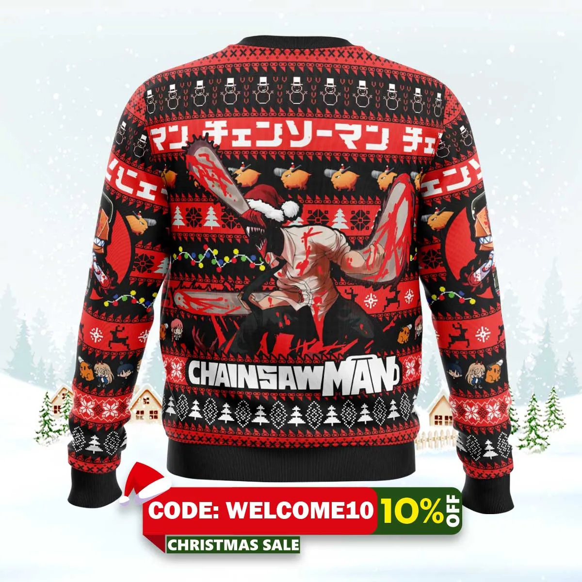 christmas denji chainsaw man ugly christmas sweater 2 christmas denji chainsaw man ugly christmas sweater 2