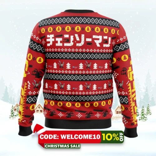 christmas dream chainsaw man ugly christmas sweater 2