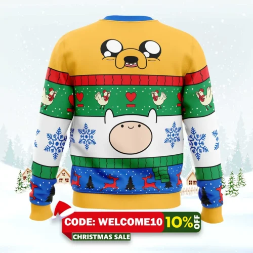 christmas finn and jake adventure time ugly christmas sweater 2