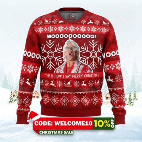 christmas flair pro wrestling ugly christmas sweater 1