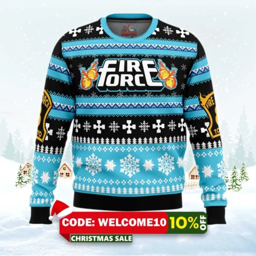 christmas flame fire force ugly christmas sweater 1