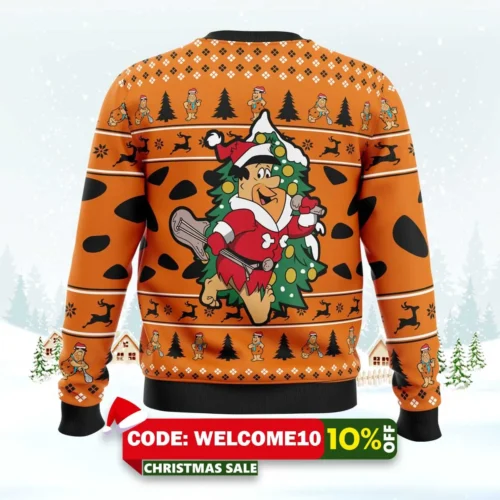 christmas fred the flintstones ugly christmas sweater 2