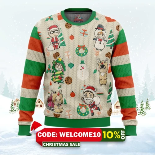christmas haikyuu ugly christmas sweater 1