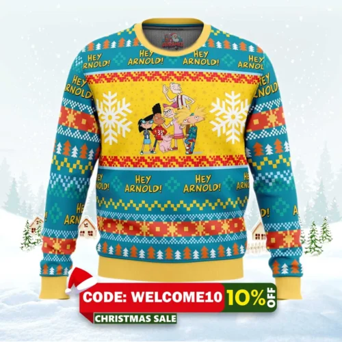 christmas hey arnold! nickelodeon ugly christmas sweater 1